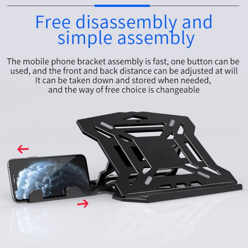 Laptop Stand Portable Tablet Stand Adjustable Height Computer Holder with Phone Stand for 10"-17" Mac / HP / Dell / Samsung