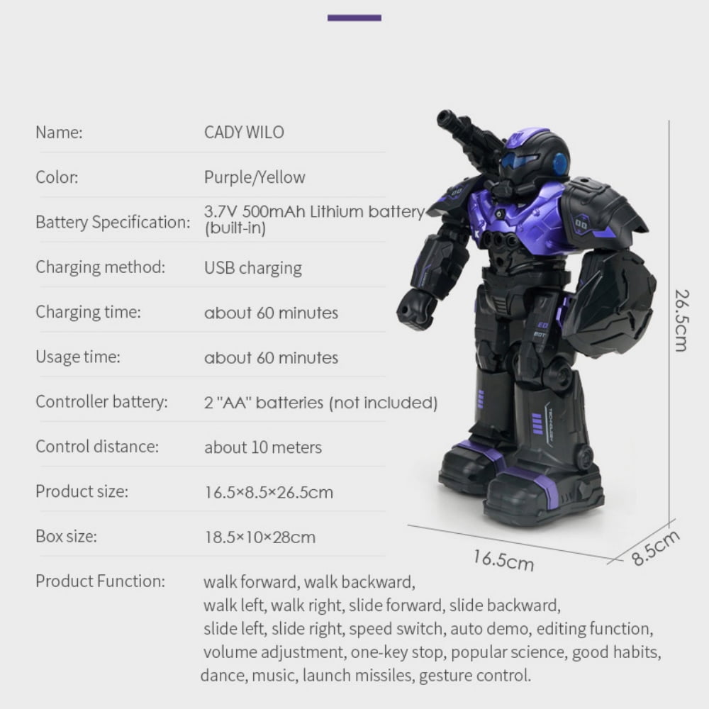 RC Robot Toys for Kid, Gesture Sensing Remote Control Rechargeable Intelligent Programmable Robot , Dancing, Singing ,Educational Learning for Boys Ages 7-14 Christmas Birthday Gifts