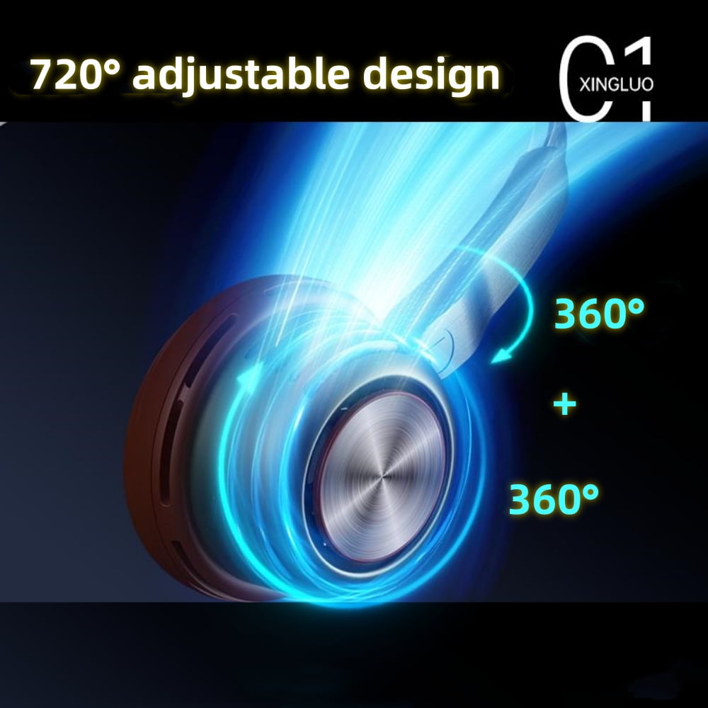 Baprem Portable Neck Fan Rechargeable Cooling Fan Hands-Free Personal Fan with 5 Speeds for Men Women Girls Boys
