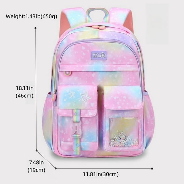 Tyethy School Backpacks for Girls, Lightweight School Bags Kids Backpacks Cute Bookbag, Pink