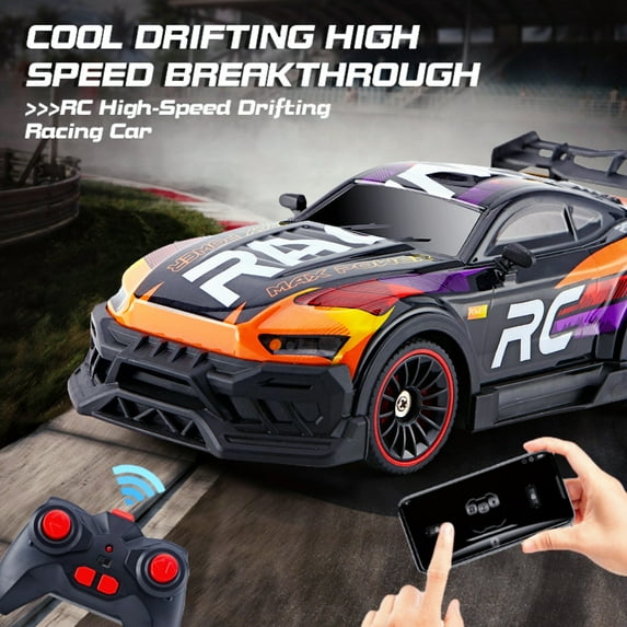 Raistyw Drift RC Cars, 6WD High Speed Remote Control Stunt Cars Racing Vehicle with Headlight Spray for Boys Girls Kids 3+, Orange