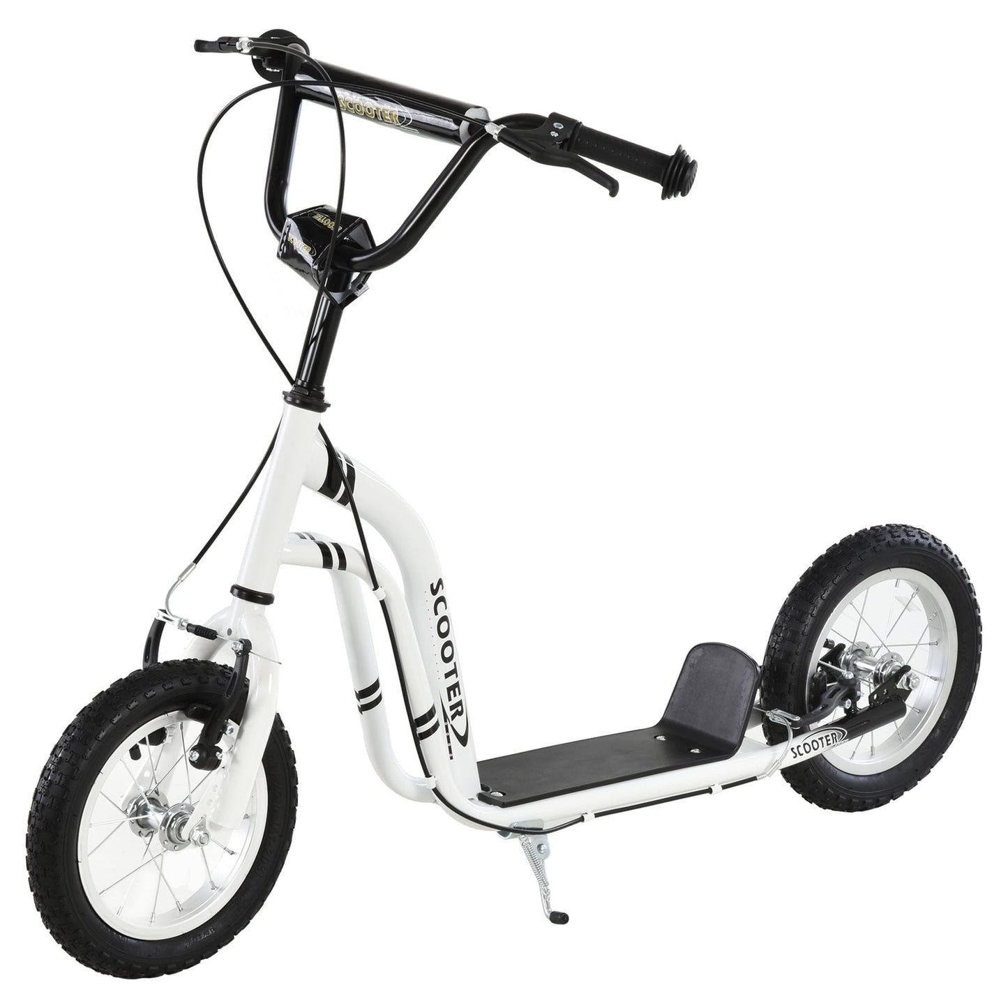 Youth Scooter Kids Kick Scooter with 12" Inflatable Wheels Adjustable Handlebar for Boys Girls Ages 6+, Yellow