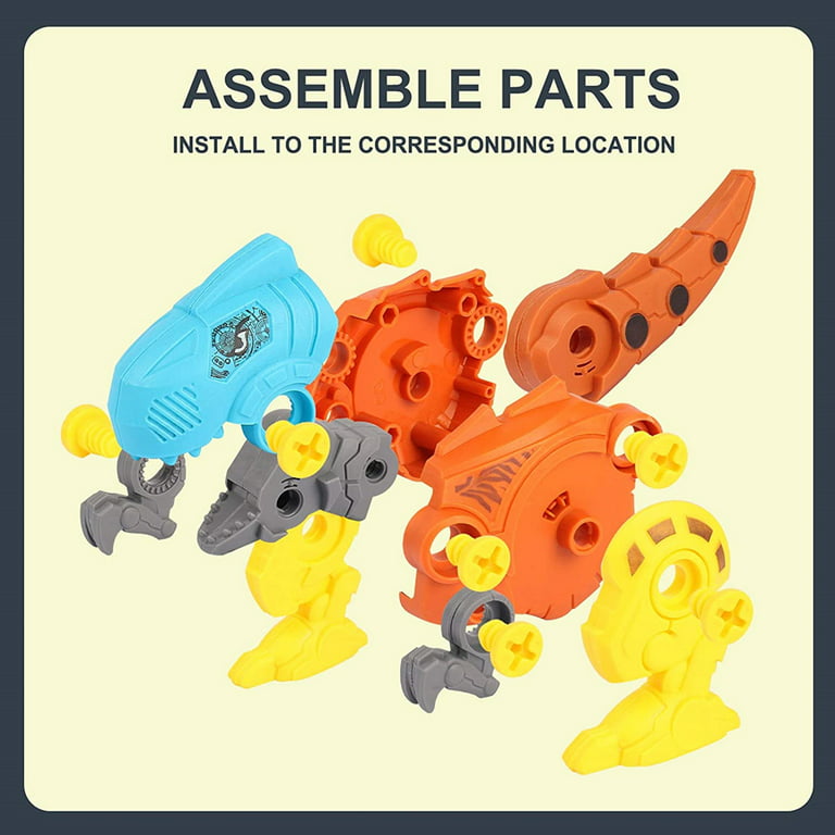 Take Apart Dinosaur Toys for Kids, Educational Building Construction Toy Set with Tool Drill , Easter and Birthday Toy Gifts for Boys Girls Age 3 4 5 6 7 8 Year Old