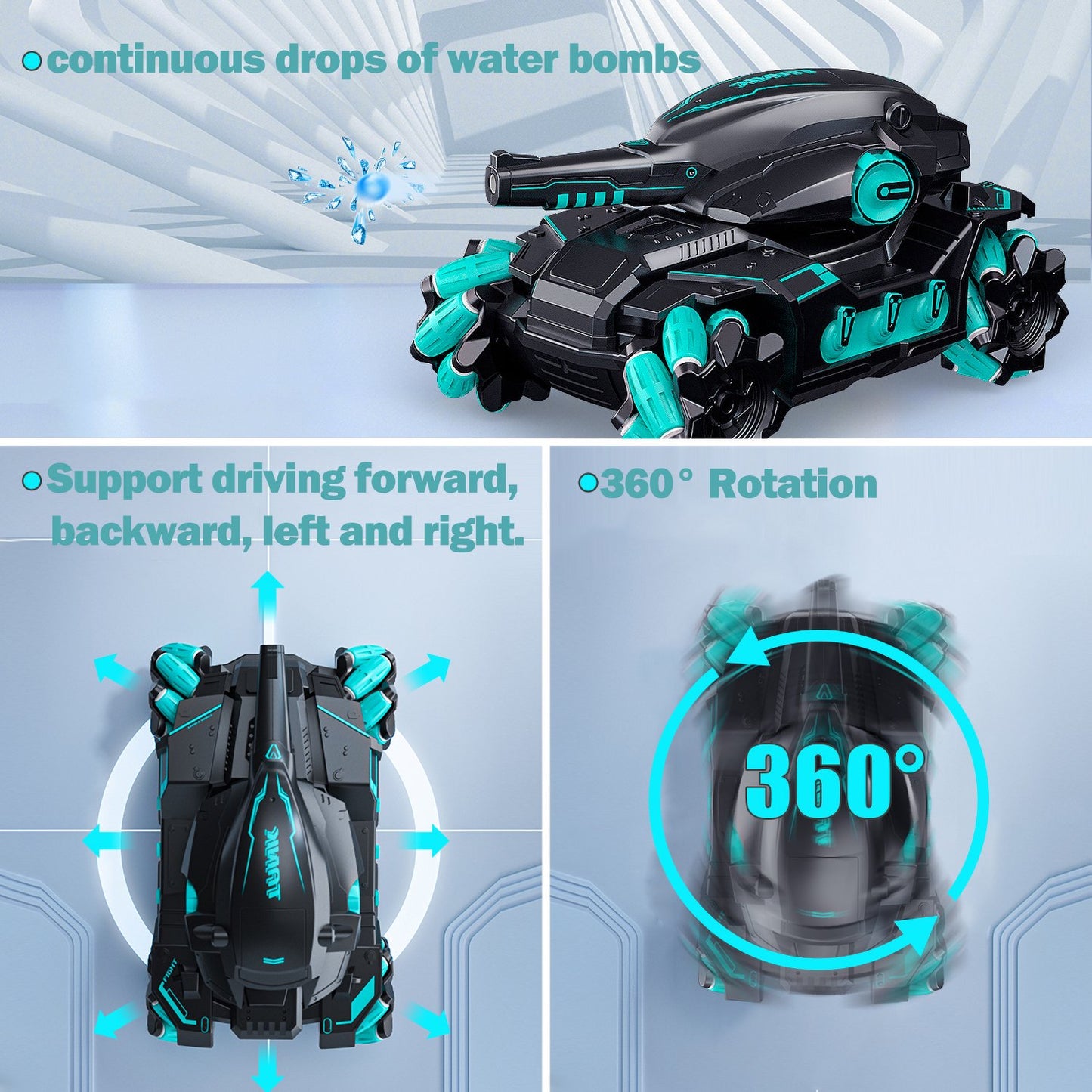 Gesture Remote Control Water Bomb 4WD Tank Car , Stunt Multiplayer Battle Toy Car, Can Drift Horizontally, 360° Stunt Rotation, Great Gift Toy for Kids