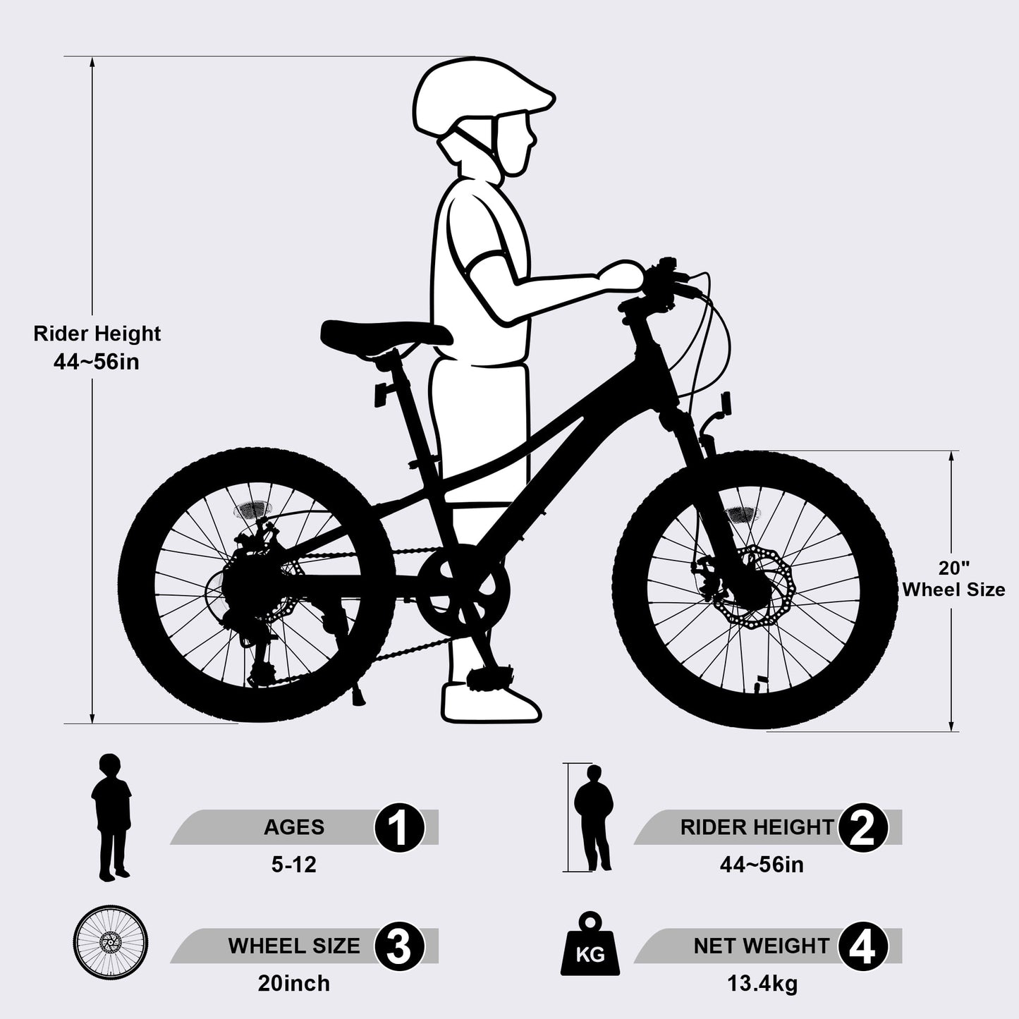 Mountain Bike 20" for Girls, Carbon Steel Frame 7-Speeds Shimano Kids Mountain Bike Youth Bicycle for 5- 12 YO, Pink