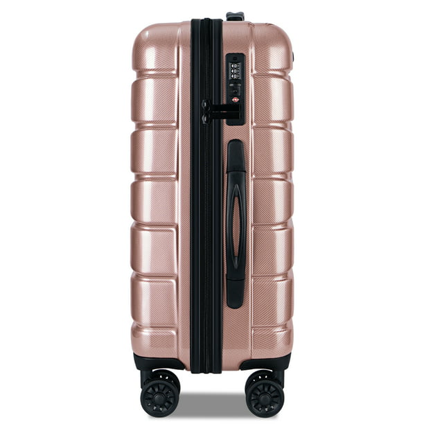 Luggage Sets Clearance 3pcs Hardshell Traveling Luggage Lightweight Durable Suitcase Sets with Spinner Wheels and TSA Lock (20/24/28), Rose Gold