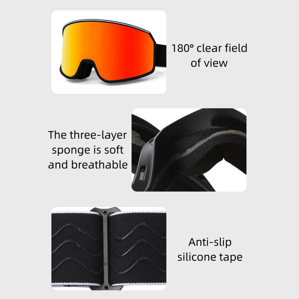 Anti Fog Ski Goggles,100% UV Protection Ski Snowboard Goggles UV Protection Anti Fog Snow Goggles for Men Women Youth