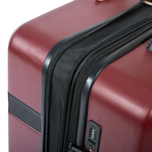 Pregoods Shop Luggage Sets New Model Expandable ABS+PC Hardshell Luggage Suitcase 3 Piece Sets with Spinner Wheels Lightweight TSA Lock (20/24/28), Red