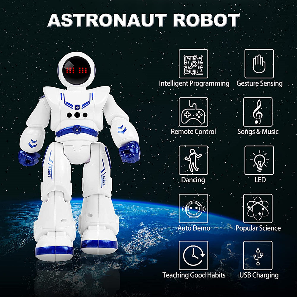 Tyethy Robot Toys for Kids, RC Smart Robot with Walking Singing Dancing Programmable Gesture Sensing Remote Control Robot Toy for Ages 3+ Christmas Birthday Gifts