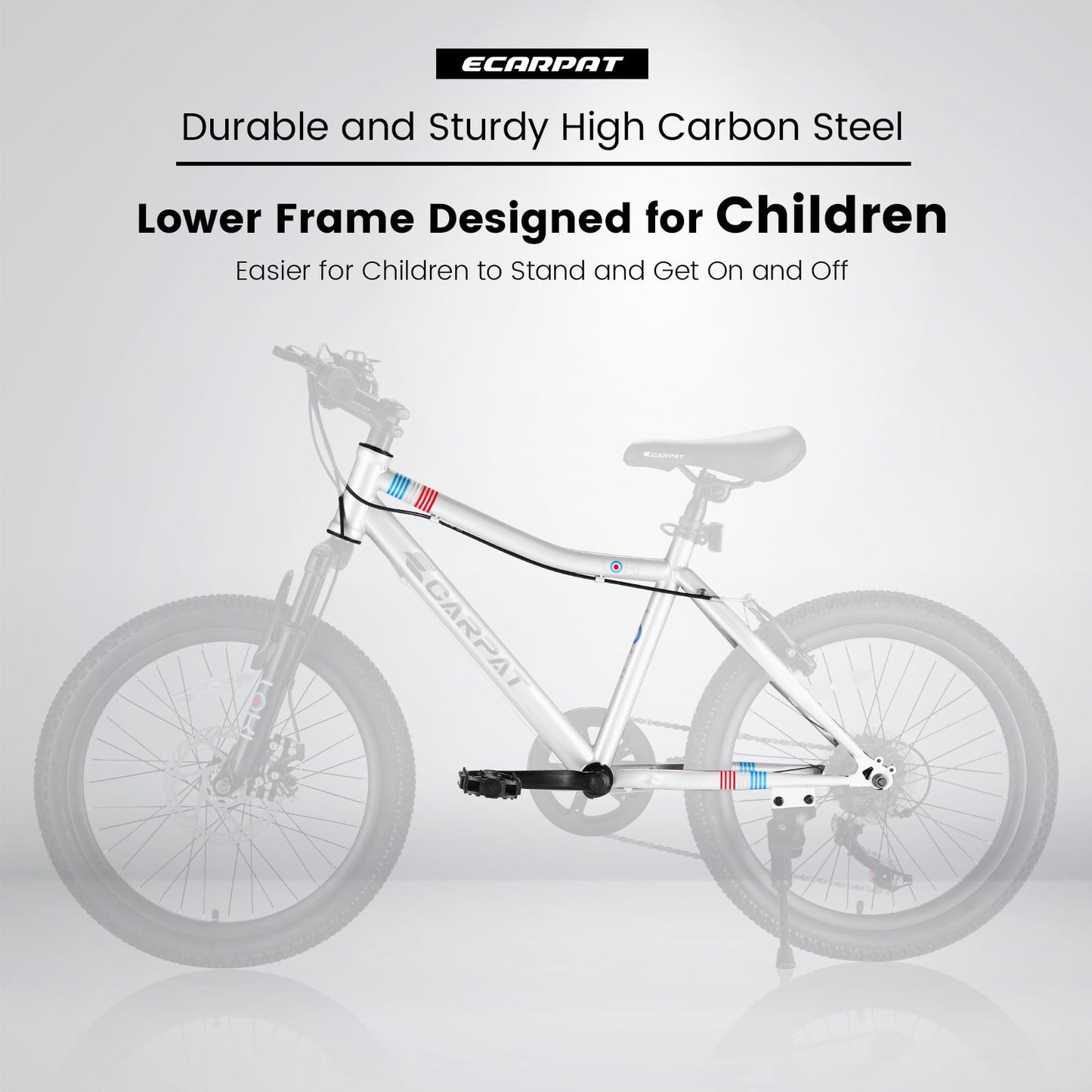 Raistyw 20'' Kid's Bike ,Mountain Bike for Ages 8-12 Years Old, 7 Speed Teenager Children Kids' Bicycles, White