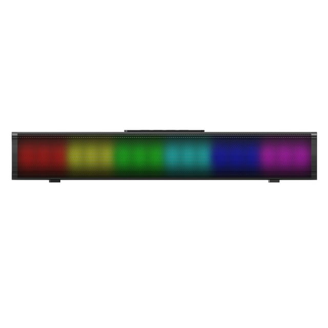 Sound Bars for TV, Wireless Bluetooth Speaker with RGB Lights, Mini Surround Soundbar Built-in Subwoofer for TV PC Phones Tablets