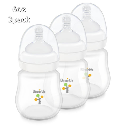 Baby Bottles for Breastfeeding Babies, Anti-Colic Bottle , 6oz, 3 Pack, Newborn 0+ Months