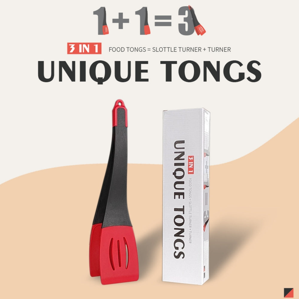 3-in-1 Silicone Turner Spatula Set, Non-Stick Slotted Solid Kitchen Utensils, Heat-Resistant Food Grade Silicone Kitchen Tongs for Cooking Frying Flipping, and Clipping