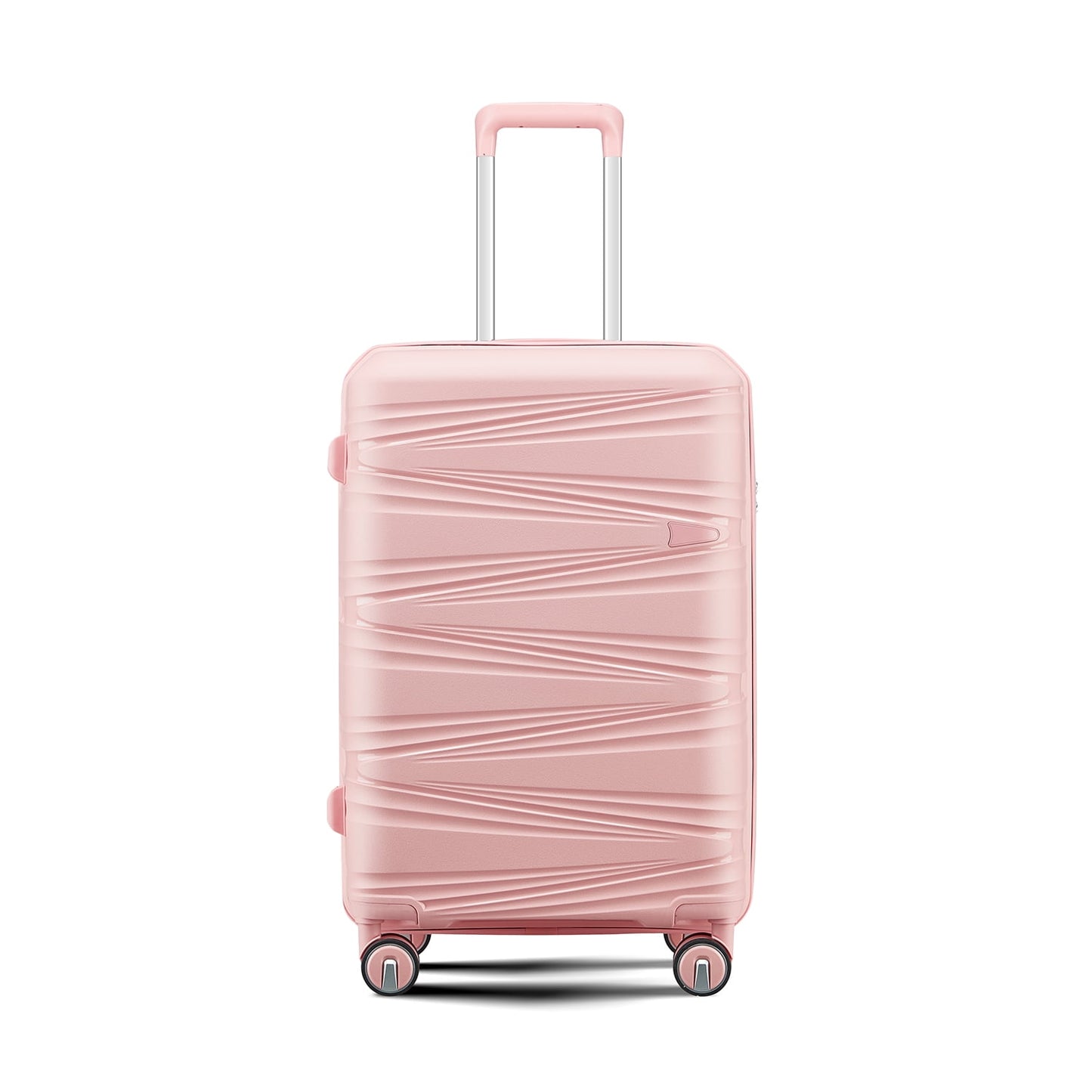 4 Pieces Luggage Set PP Hard Shell Lightweight Suitcase Set Expandable Luggage Suitcase with TSA Lock Spinner Wheels for Men Women, Pink