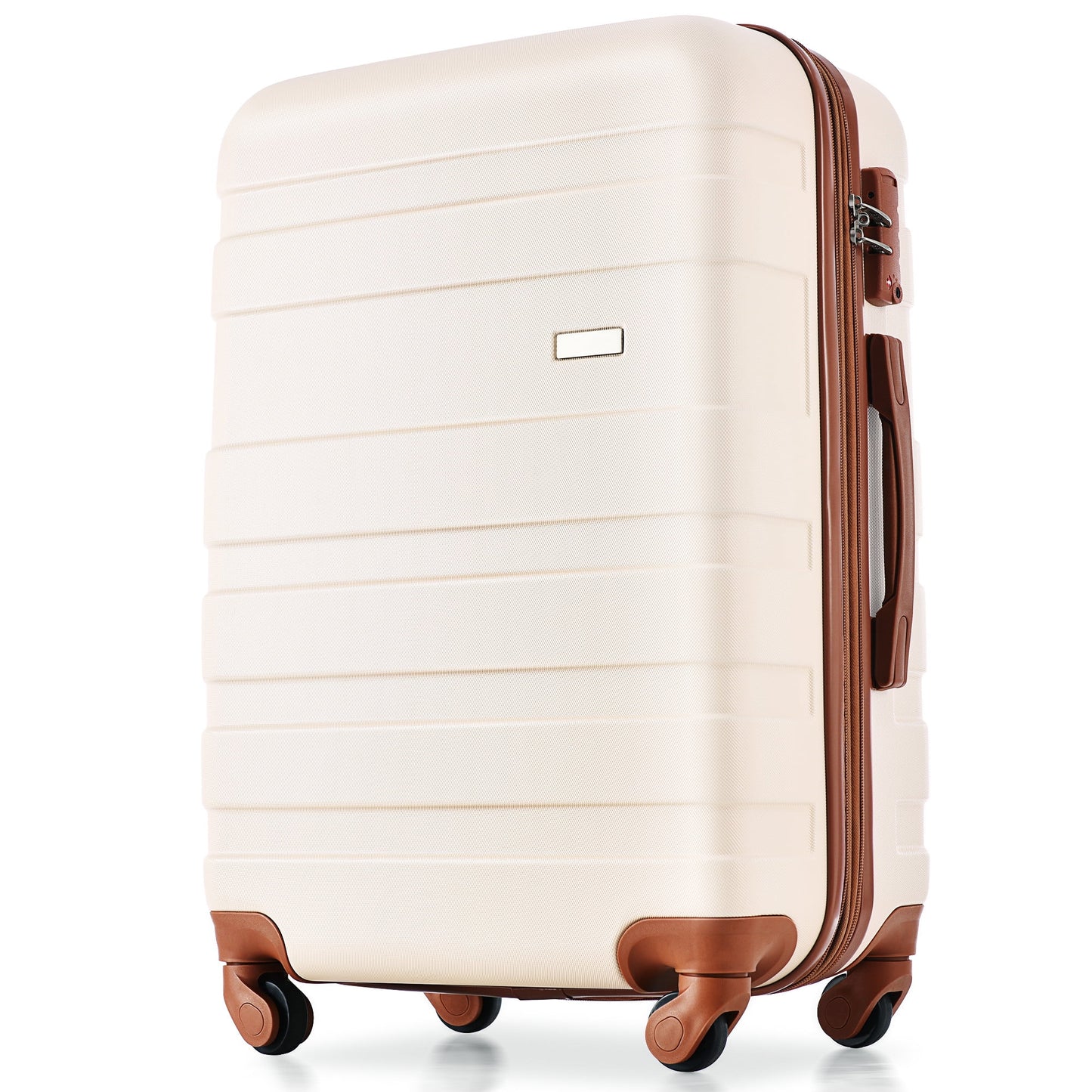 Tyethy 4 Piece Hardside Luggage Suitcase Set with TSA Lock Spinner Wheels, 12" Cosmetic Case 20" Travel Carry-On Luggage, 24" and 28" Checked Luggage, Golden Rose