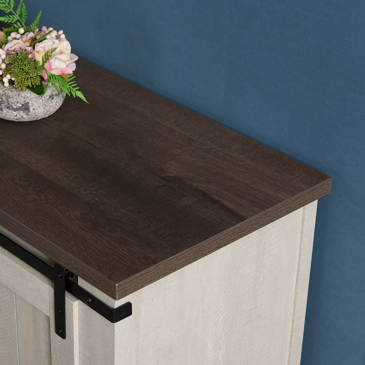 Classic Farmhouse TV Stand Transitional for TV Up to 60" ,Home  Storage Table TV Cabinet, Light Gray
