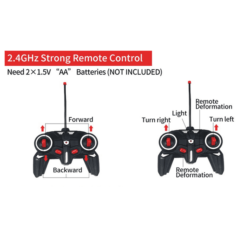 Remote Control Car Transform Robot RC Car Toy, 1:18 Scale Racing Sports Cars with LED Light for Kids Boys Girls 5+