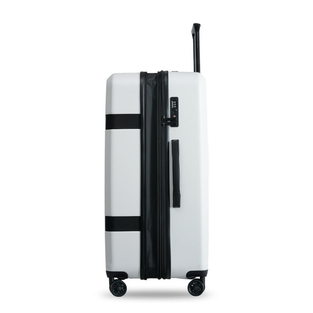 Pregoods Shop Luggage Sets 3 Piece New Model Hardshell Luggage Sets Lightweight Expandable Luggage Suitcase Set with Spinner Wheels TSA Lock, 20"24"28", White