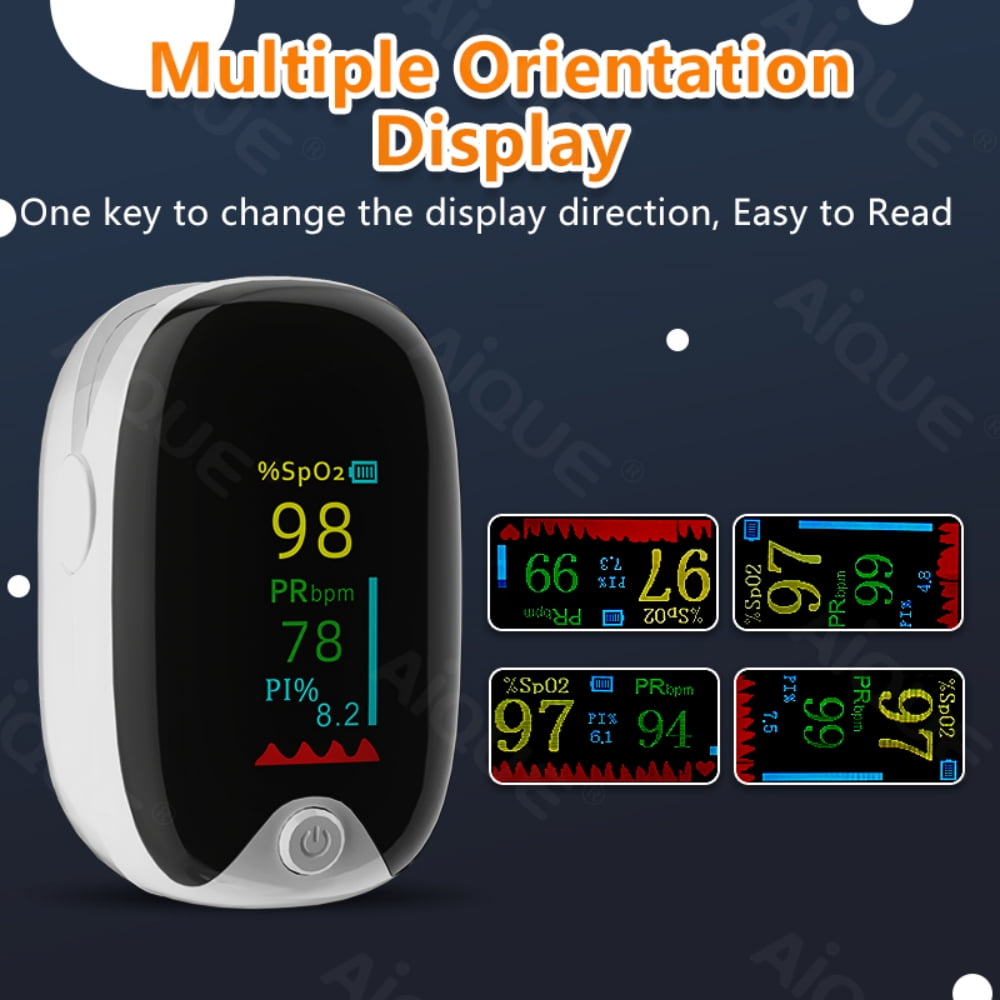 Tyethy Fingertip Pulse Oximeter Portable Blood Finger Oxygen Saturation Monitor with HD Display for Home Use