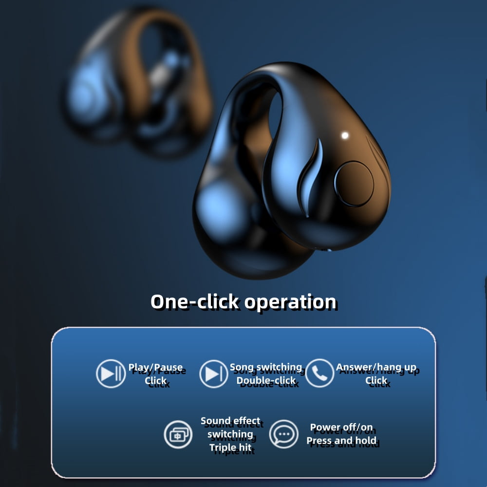 Raistyw Wireless Earbuds, Bluetooth 5.3 Headphones, 72H Playback Sport Ear Buds with Earhook Digital Display Charging Case, IPX5 Waterproof, Black