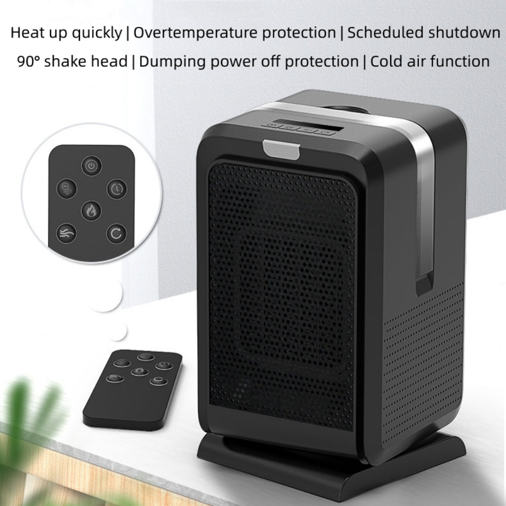 Portable Heater for Indoor Use, 1000W Ceramic Electric Space Heater with 90°Oscillation and Thermostat, 2 in 1 Cooling Heating Fan Combo for Office Home