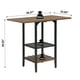 5 Piece Bar Table and Chairs Set with Storage Shelves, Counter Height Dining Table Set with 4 Stools for Kitchen Breakfast, Living Room, Rustic Brown