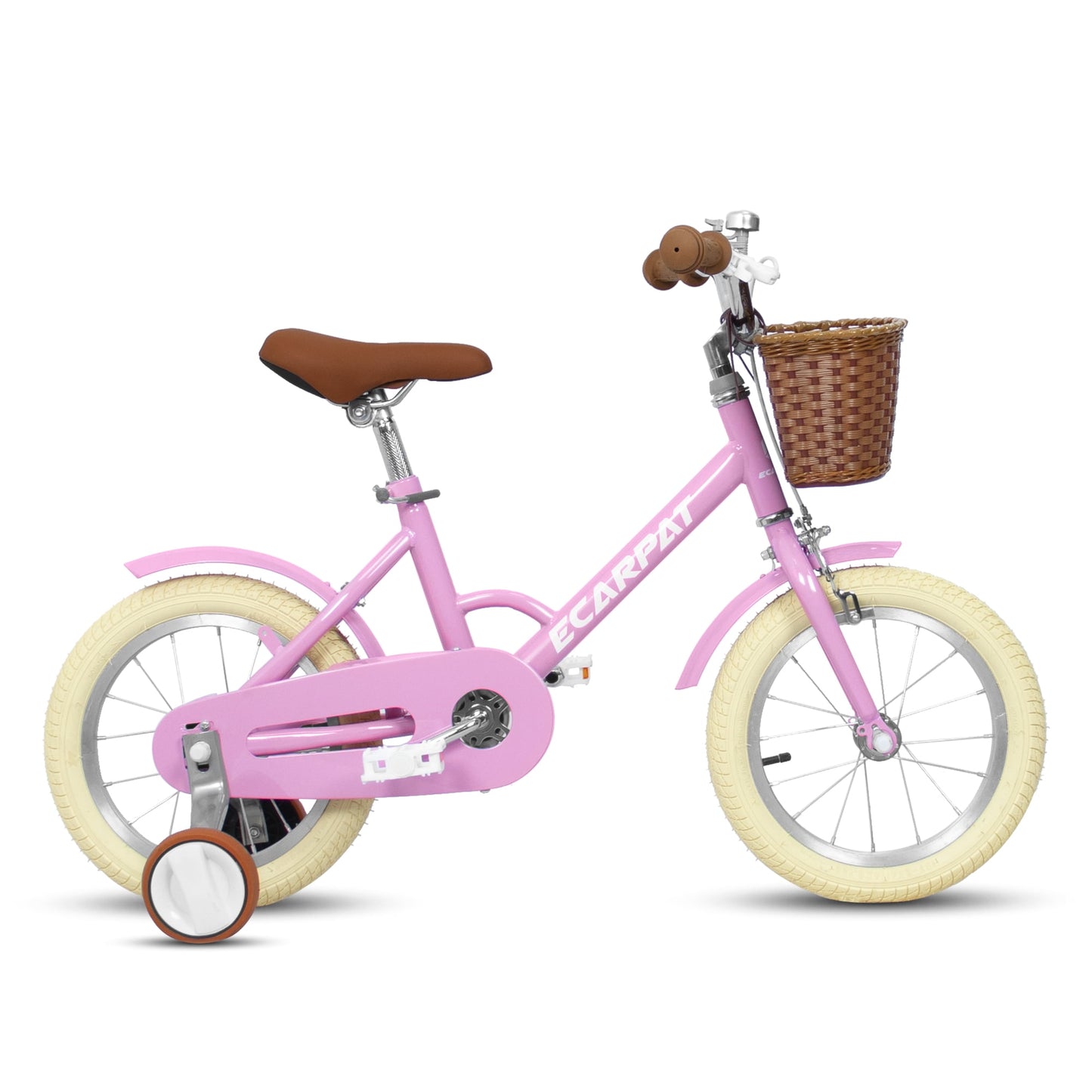 Kids Bike for Ages 4-8 Years, 16" Retro Girls Bike 1-Speed Bicycle with Training Wheel and Basket , Purple