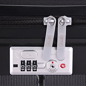 Luggage Sets 4 Pcs PP Hardshell Lightweight Suitcase Set Expandable Luggage Sets with TSA Lock Spinner Wheels, Black