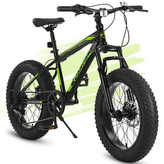 Raistyw 20 inch Wheels Fat Tire Men Bike,4" Wide Snow Mountain Bike for Women ,7 Speed Bicycles