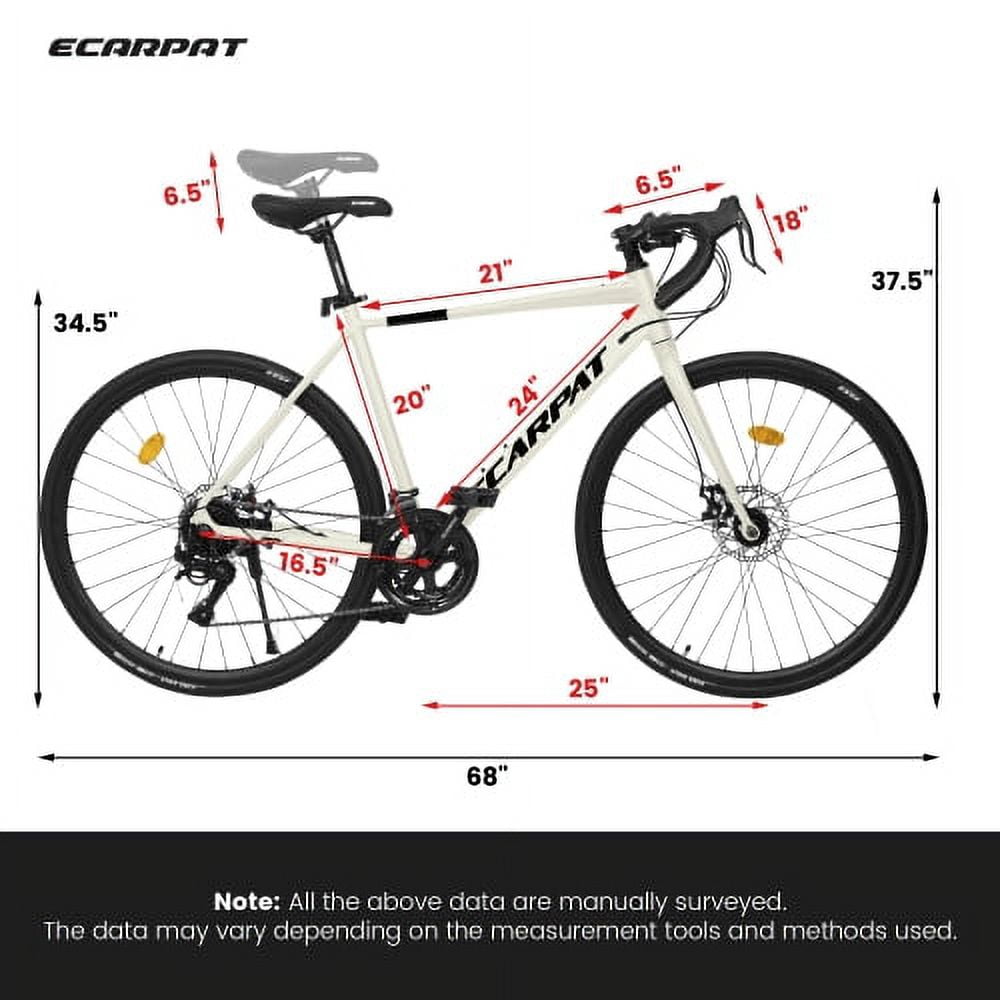 700C Road Bike, 16-Speed Outdoor Bike Disc Brakes, Light Weight Aluminum Frame ,Mountain Bike for Men Women ,L Size ,White