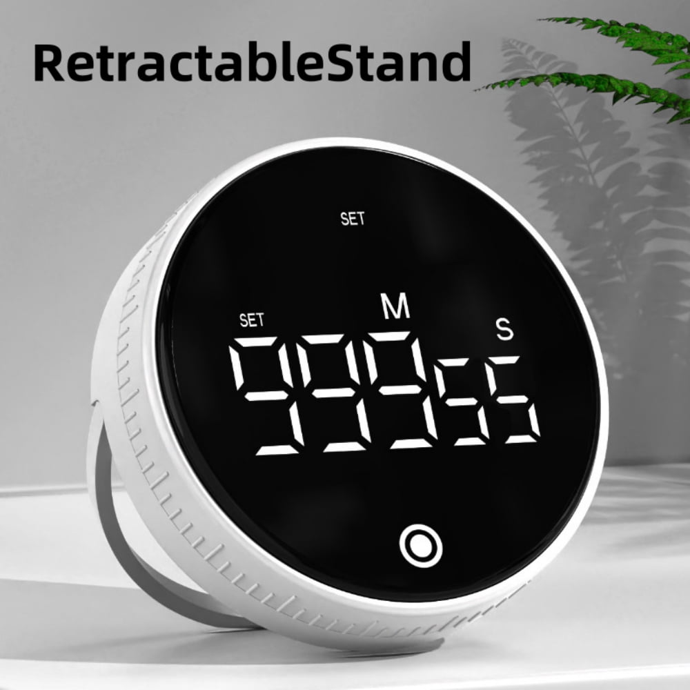 Juuar Digital Kitchen Timer, Magnetic Countdown Countup Timer with Large LED Display, Digital Timer for Kitchen Homework Fitness Teaching, White