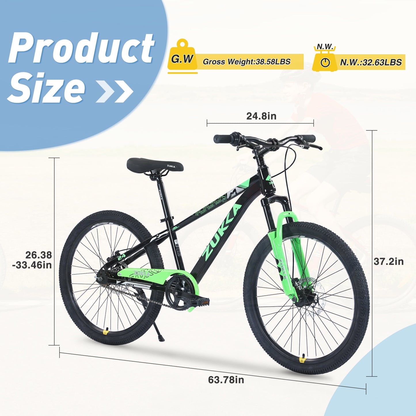 Kids Bike 22" 7 Speed Aluminium Alloy Frame Cruiser City Bike for Girls Women, Green
