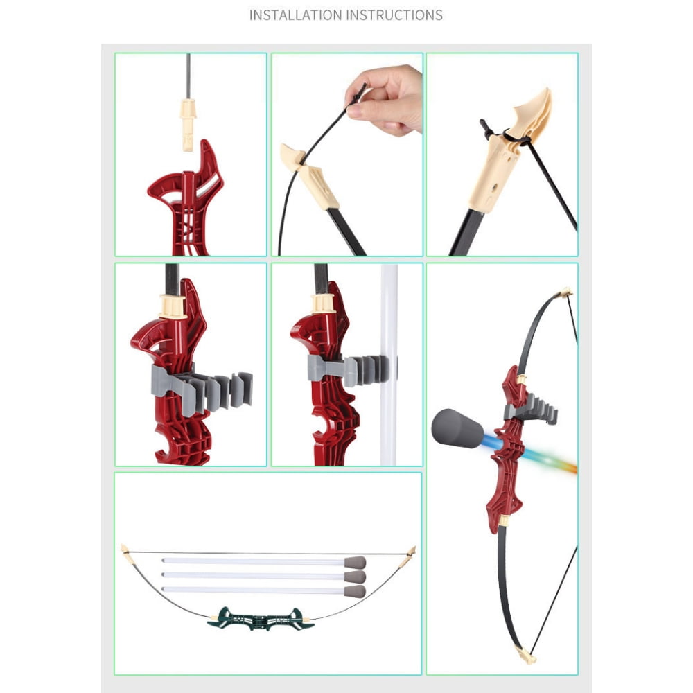 Kids Bow and Arrow Set, LED Light up Archery Toy Set with 3 Suction Cup Arrows,Indoor and Outdoor Toys for Children Boys Girls
