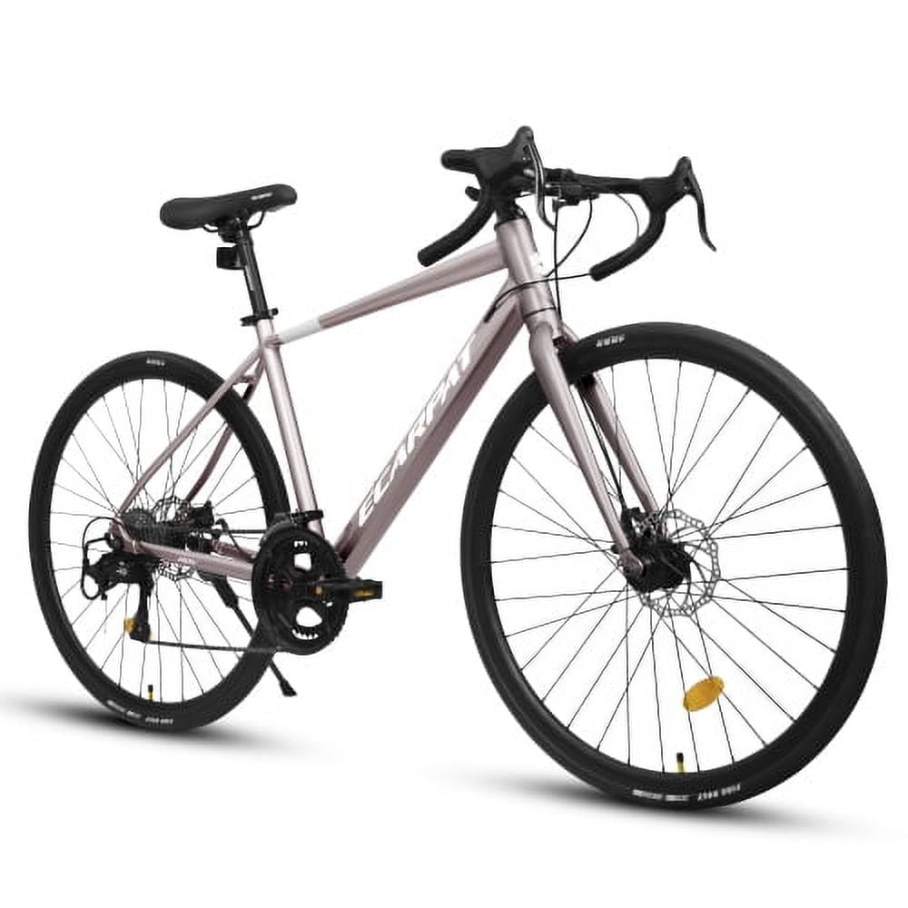 Aluminum Road Bike, Shimano 16 Speeds Mountain Bike, 700C Racing City Bicycle with Disc Brakes for Women, Pink