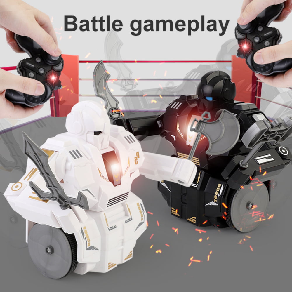 Remote Control Robot Combat Toy for Kids, Multiplayer RC Toy, RC Battle Boxing Robot, 360° Rotation ,Smart Robotic Toy Gift for Boys and Girls, Black