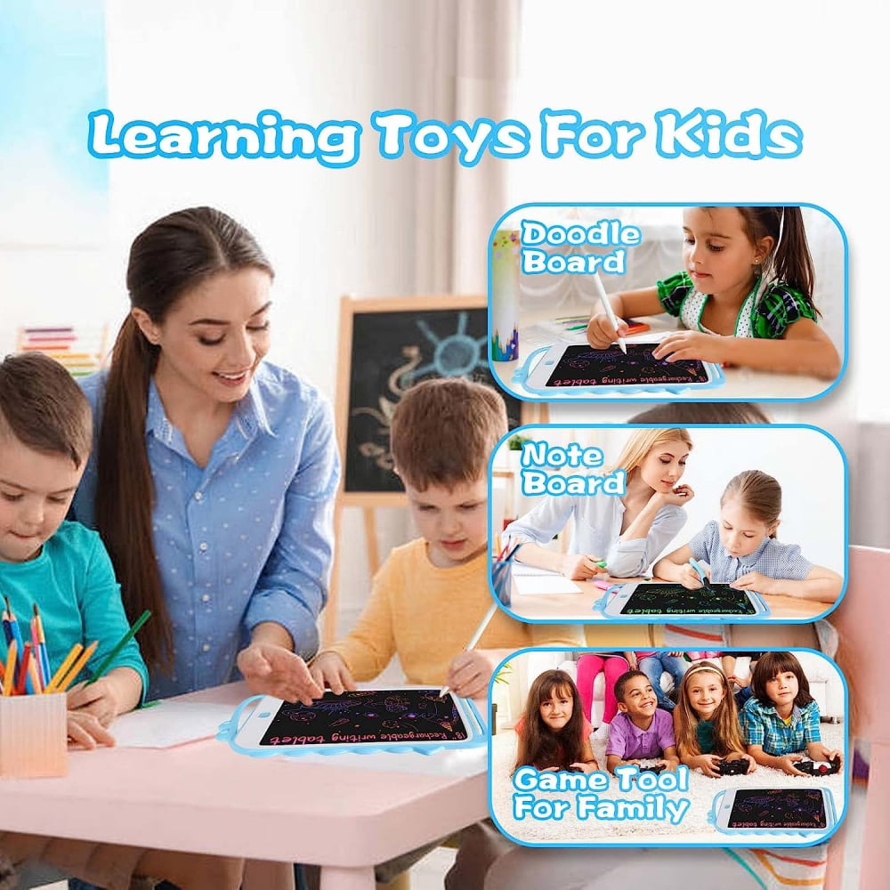 LCD Writing Tablet 10 Inch , Etch a Sketch Writing Board for Kids, Drawing Board Educational and Learning Toys Drawing Pad, Doodle Board Gifts for Kids and Adults, Blue