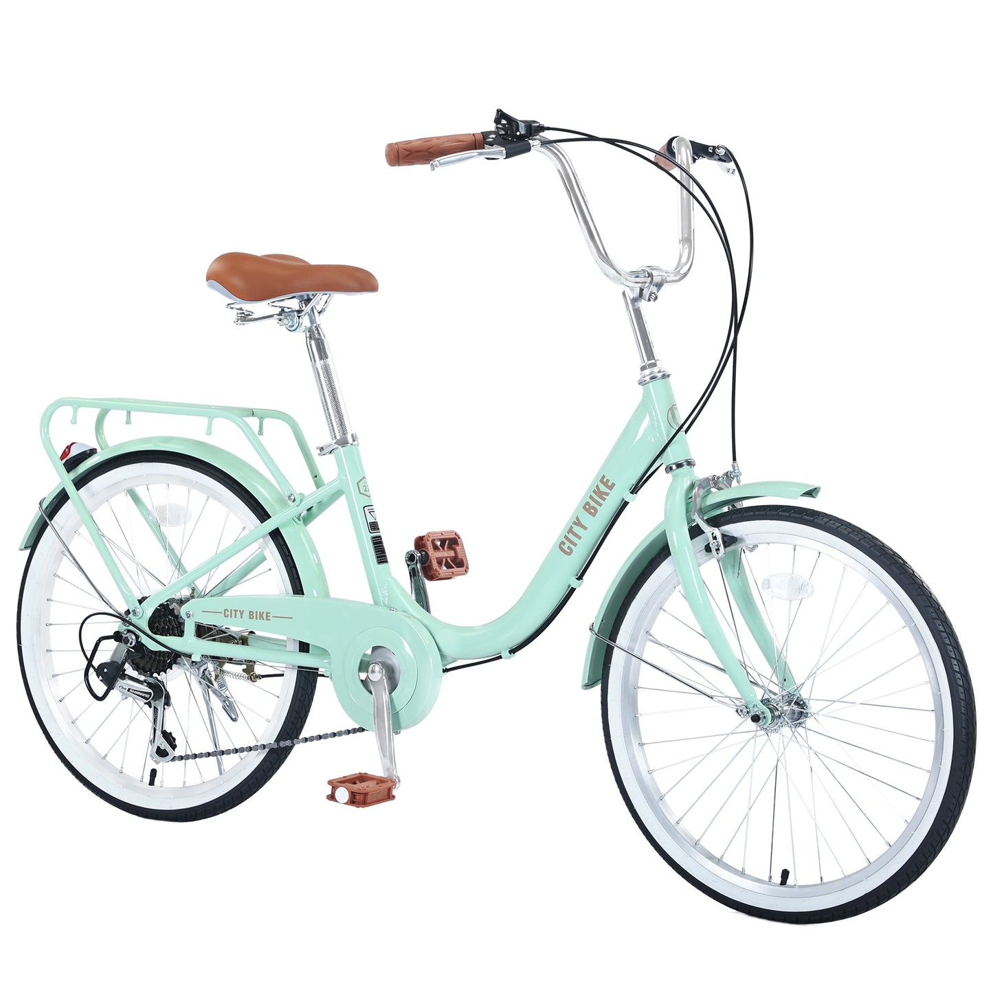 22" Girls Bike 7 Speed Aluminium Alloy Frame Kids Bicycle Cruiser Bike for Girls Women Ages 8+, Purple