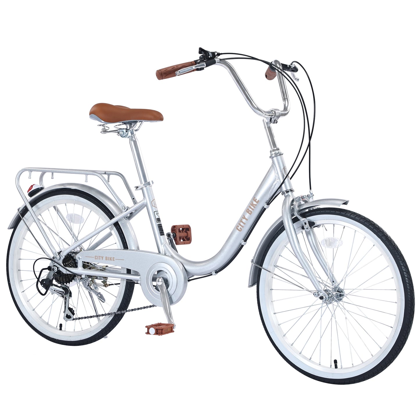 22" Girls Bike 7 Speed Aluminium Alloy Frame Kids Bicycle Cruiser Bike for Girls Women Ages 8+, Purple
