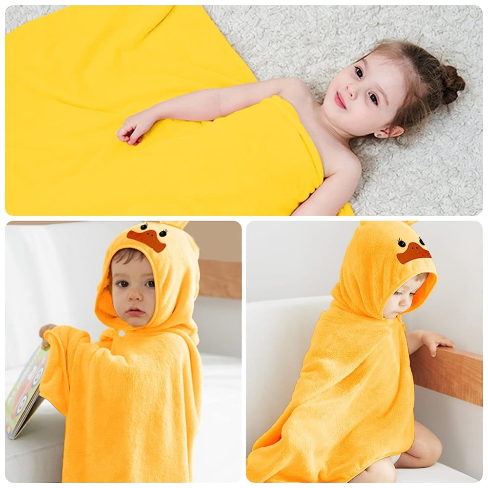 Hooded Baby Bath Towel, Ultra Soft Highly Absorbent Bathrobe Blanket Toddlers Shower Gifts for Boys Girls