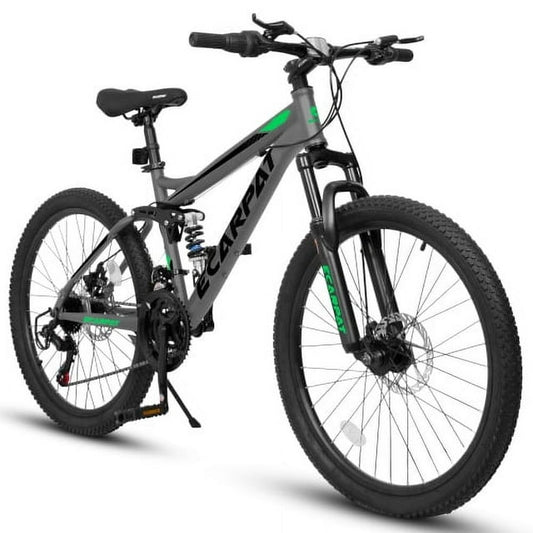 24" Mountain Bike for Adult ,Shimano 21-Speed with Disc Brake Bike ,Black