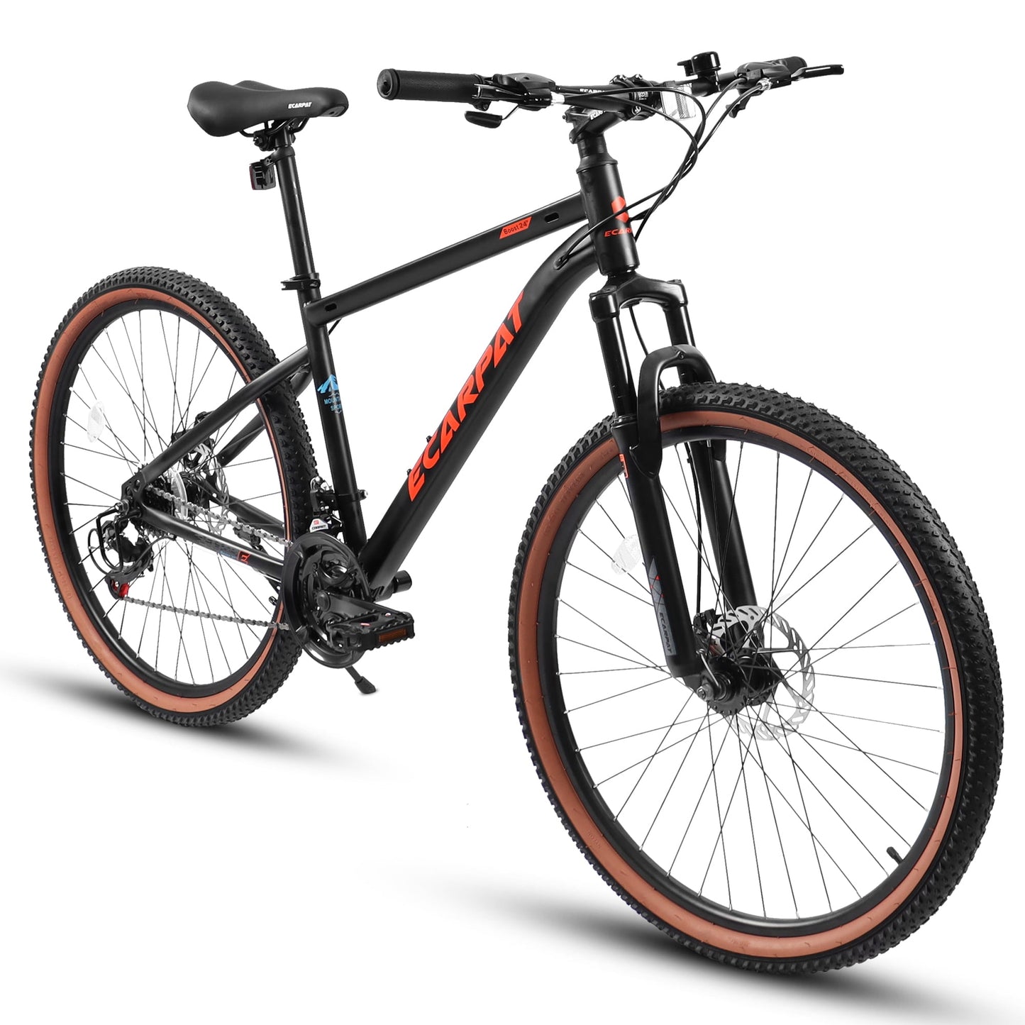 Raistyw 24 inch Mountain Bike for Men, Adult Mountain Bike with 21 Speeds and Dual Disc Brakes, Black