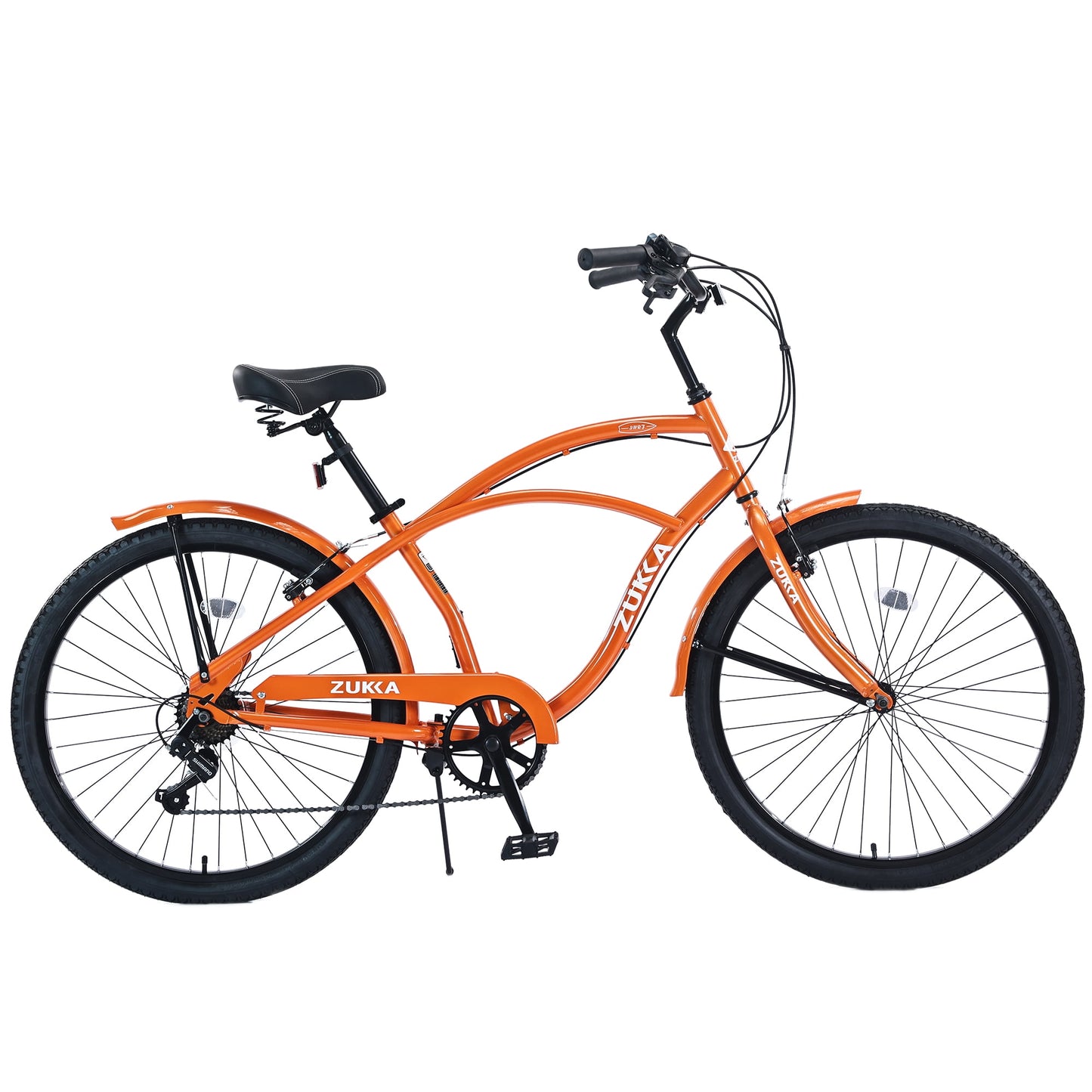 26" Women's Beach Cruiser Bike Steel Frame Bicycle, Shimano 7-Speed Urban Lady Comfort Bike, Blue