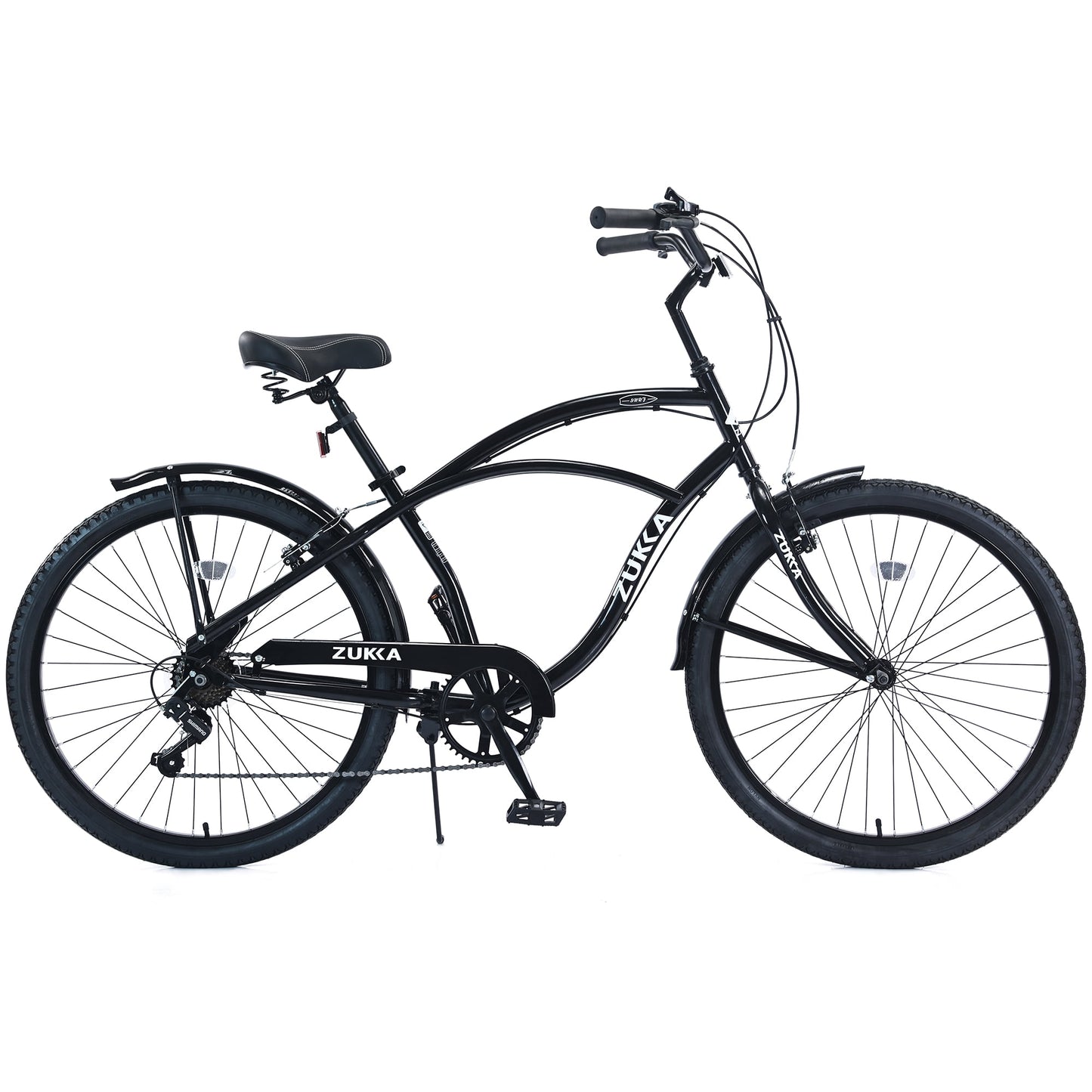 26" Women's Beach Cruiser Bike Steel Frame Bicycle, Shimano 7-Speed Urban Lady Comfort Bike, Blue