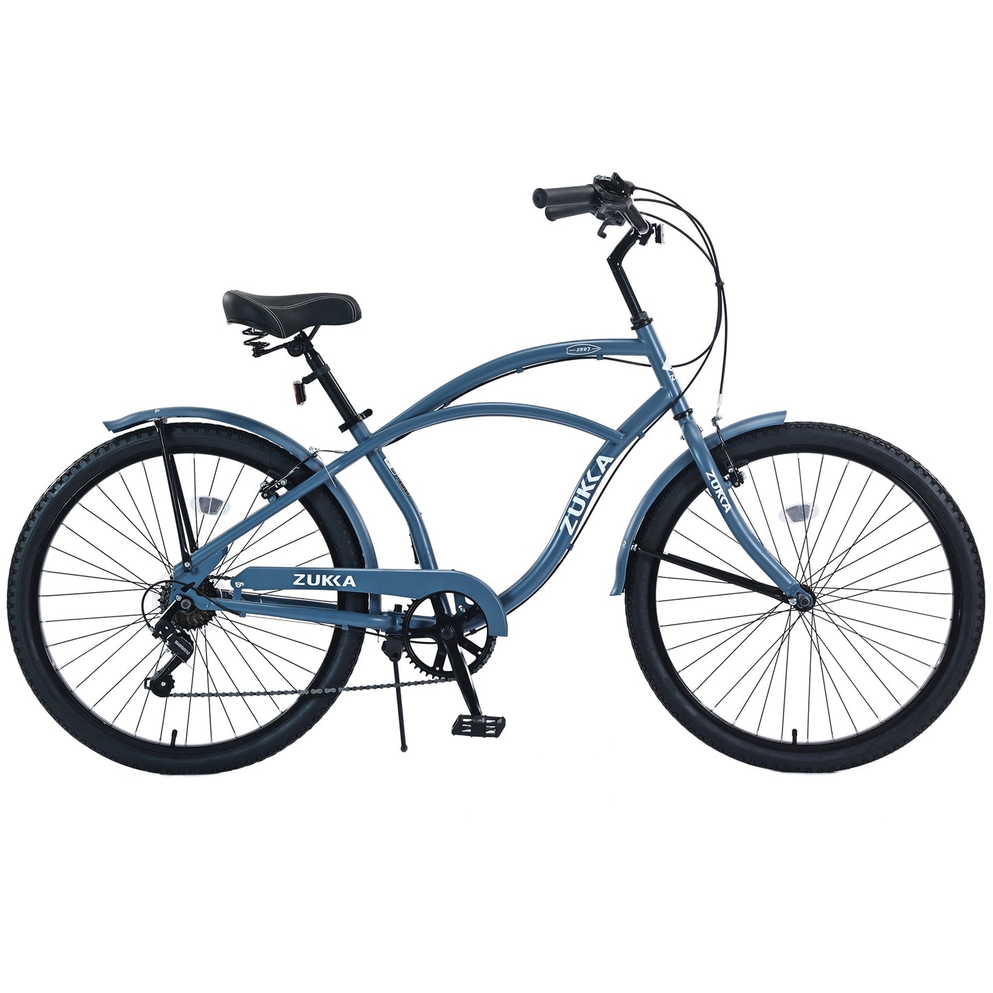 26" Women's Beach Cruiser Bike Steel Frame Bicycle, Shimano 7-Speed Urban Lady Comfort Bike, Blue