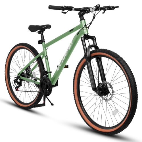 27.5 inch Mountain Bike, 21-Speed Mens City Mountain Bike, High Carbon steel Frame Disc Brakes Bicycles, Green
