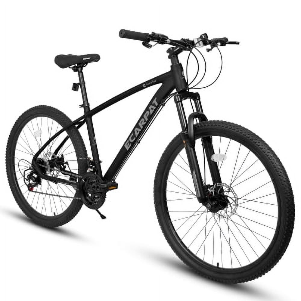 Raistyw 27 inch Mountain Bike, 21-Speed Front Suspension Mens Bike with Disc Brakes, Black