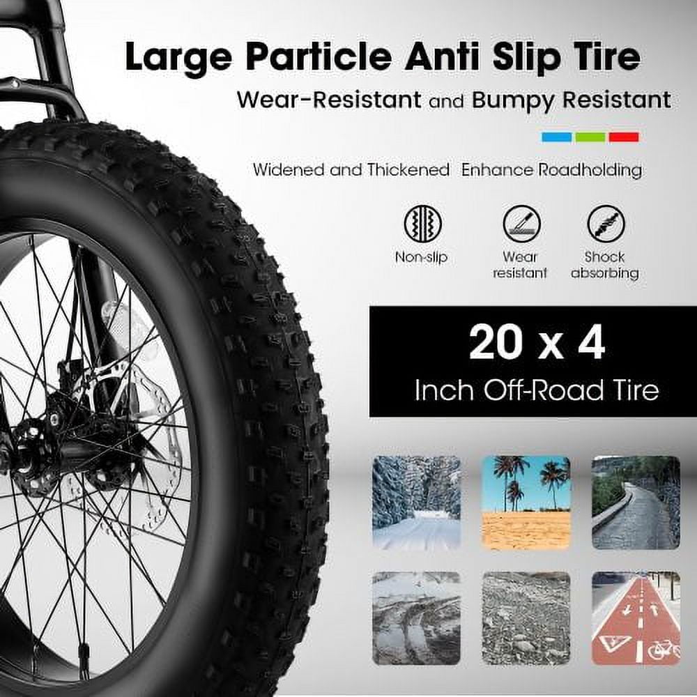 Tyethy Kids' Bike 20 inch Wheels 7 Speed Fat Tire Bicycles ,4" Wide Fat Tire Snow Mountain Bike for Children Ages 8-12 Year Old ,Red