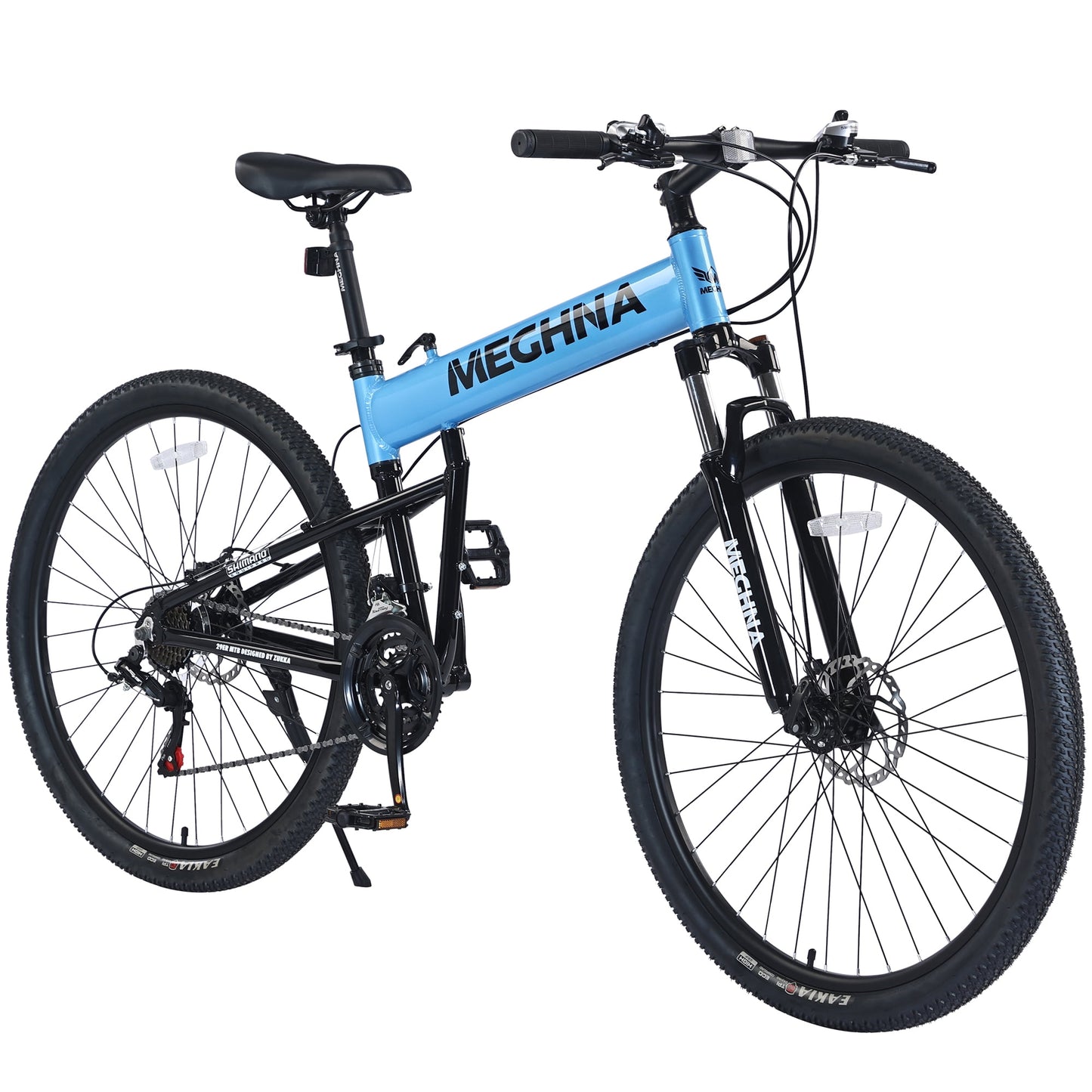 29" Folding Mountain Bike 21 Speeds Adults Bike Aluminium Alloy Frame Men's Bike with Suspension Fork, Yellow