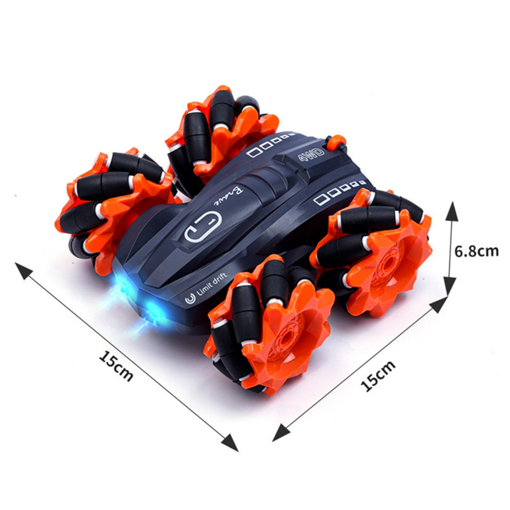 Remote Control Car for Kids,2.4GHz LED RC Stunt Car Drift with Rechargeable Battery,Double Sided Hobby Controlled Vehicles with 4 LED Lights Gifts Toys for Boys and Girls Age 6-12