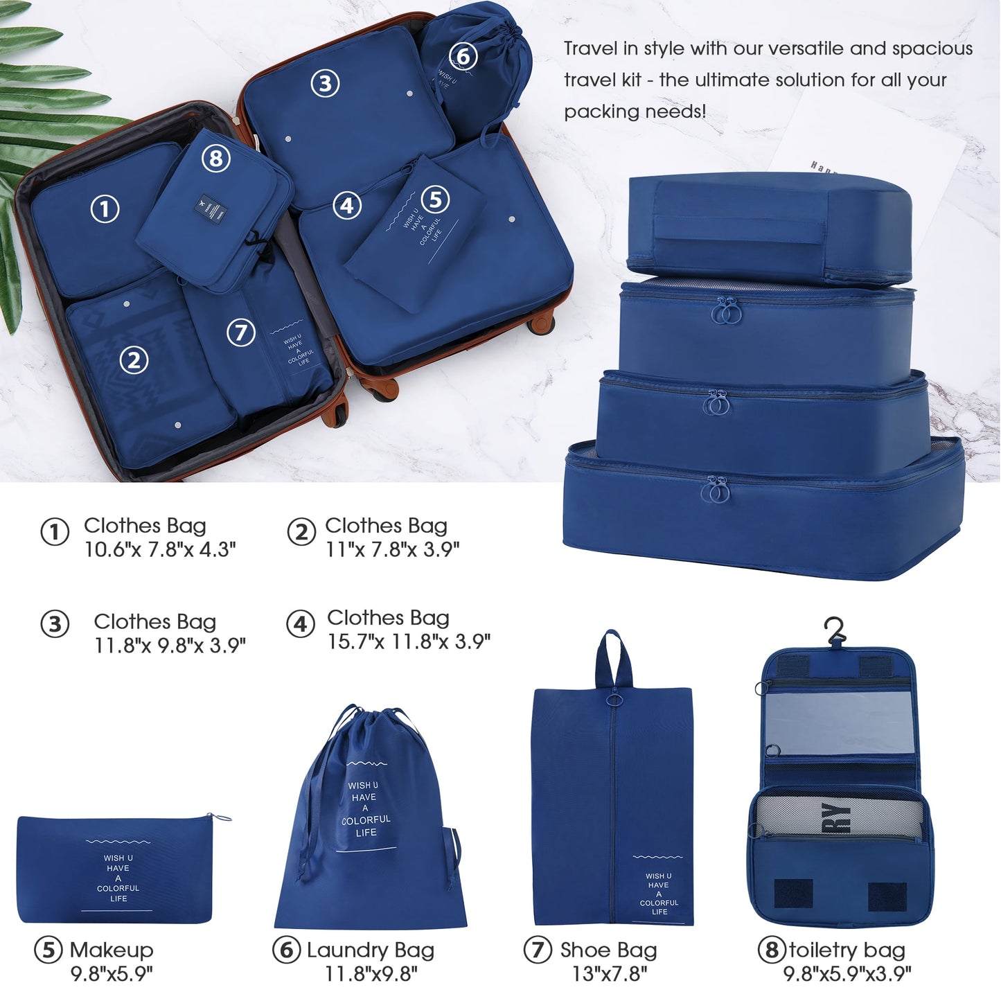 4 Piece Hardshell Luggage Sets with Spinner, TSA Lock, Lightweight Luggages, 16"+20"+24"+28"